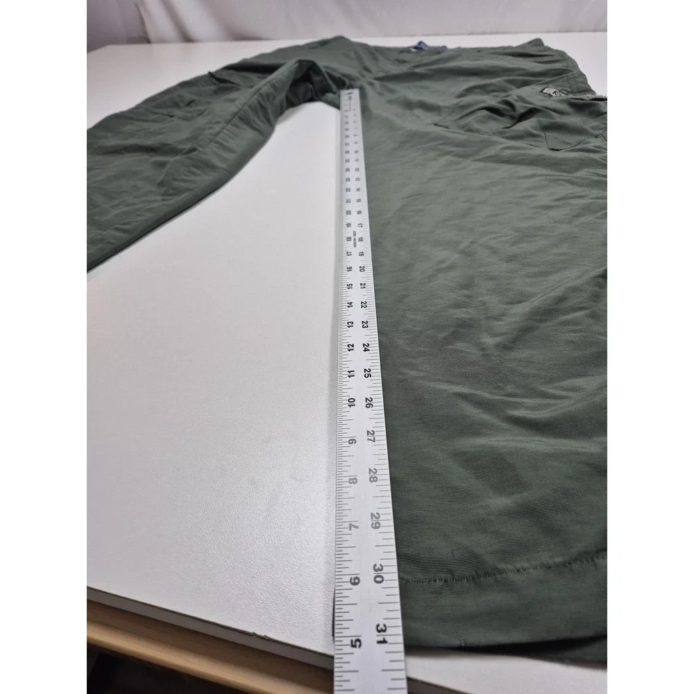 VTG Lee Pipes Pants Men's 36x32 Green Nylon Cargo Relaxed Baggy Utility FLAW